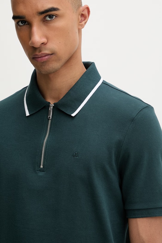 Calvin Klein polo męskie bawełniane turkusowy LV04LF214G