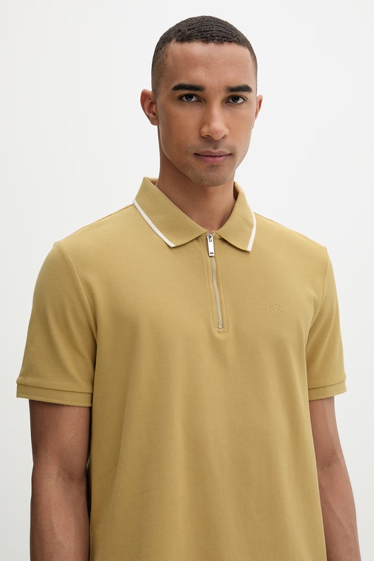 Calvin Klein polo męskie bawełniane beżowy LV04LF214G