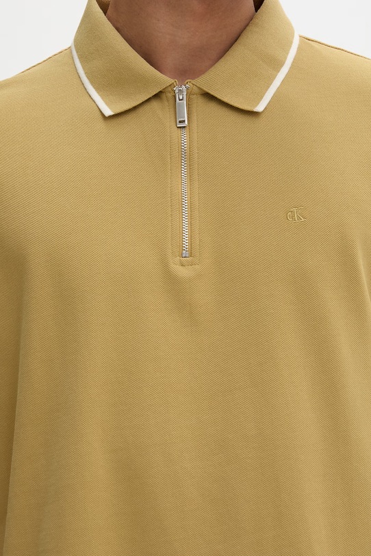 Calvin Klein polo męskie bawełniane LV04LF214G beżowy