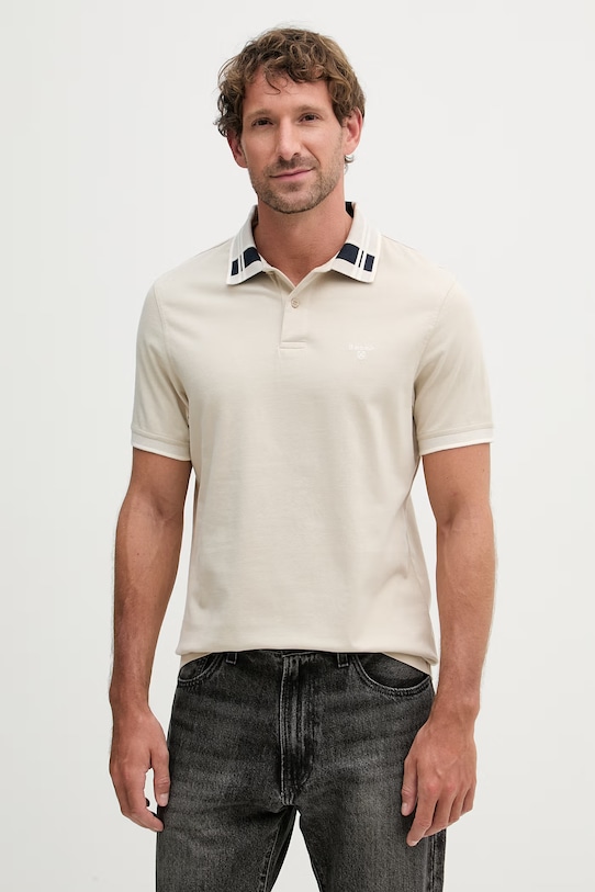 Barbour polo męskie bawełniane Callington beżowy MML1536