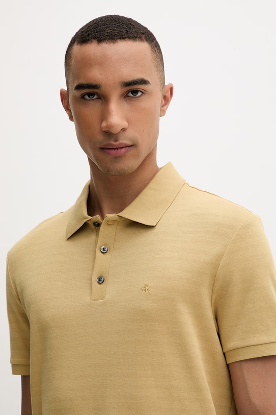 Calvin Klein polo męskie z bawełny żółty LV04LF206G