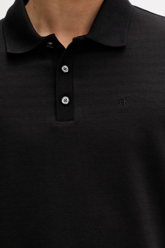 Calvin Klein polo tričko pánske s bavlnou LV04LF206G čierna