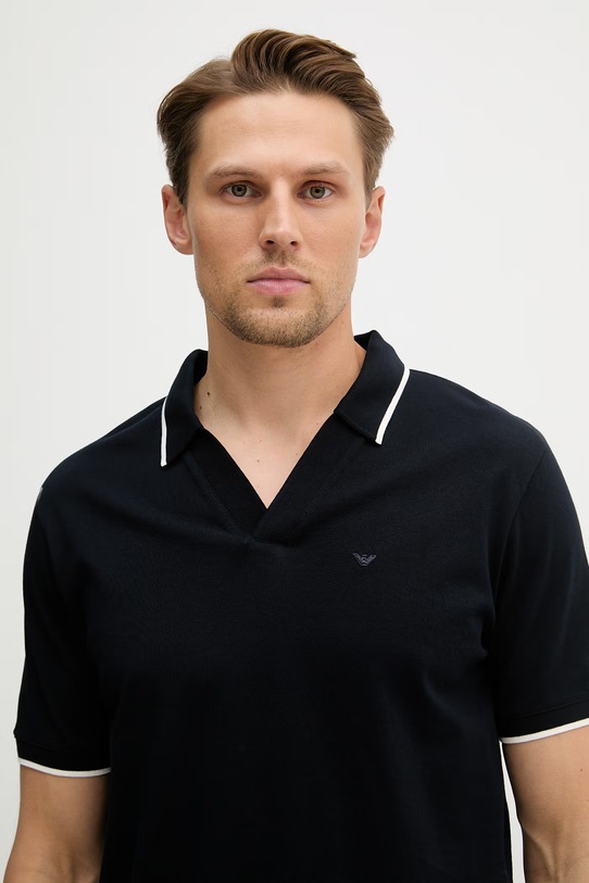 Bavlnené polo tričko Emporio Armani tmavomodrá EM005852.AF12955