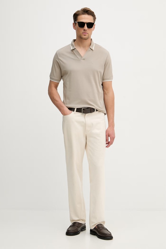 Bavlnené polo tričko Emporio Armani EM005852.AF12955 béžová SS26