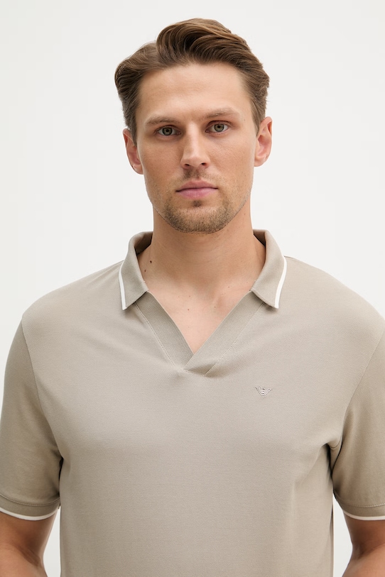 Bavlnené polo tričko Emporio Armani béžová EM005852.AF12955