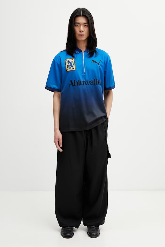 Puma x Ahluwalia polo pánské 635234 modrá