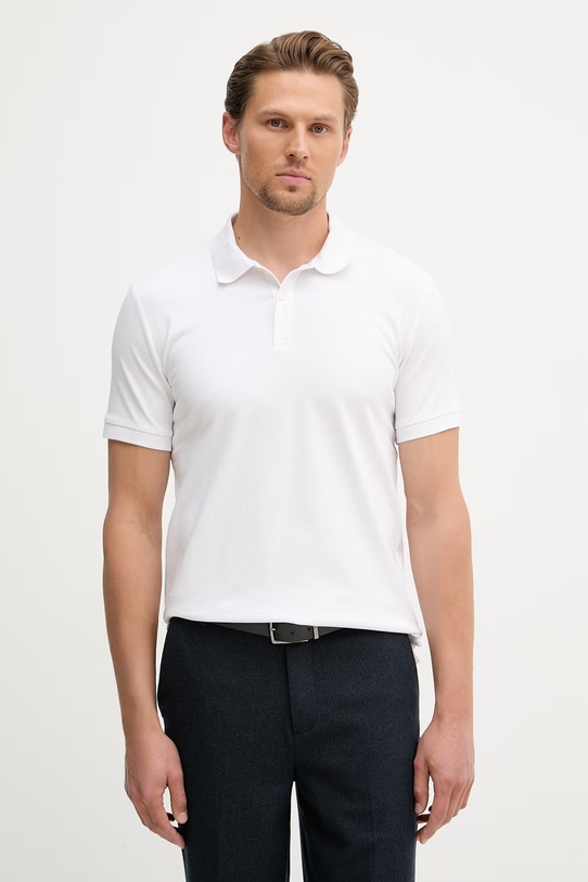 Trussardi Polo tričko pánske bavlnené s elastanom biela G5008000124N