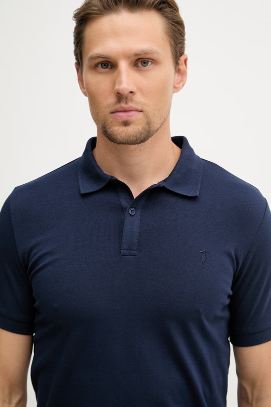 Trussardi polo pentru bărbați, din bumbac cu elastan bleumarin G5008000124N