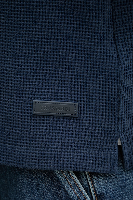 Trussardi polo męskie z bawełną G5058000102N granatowy