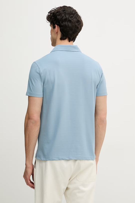 Odzież Trussardi polo męskie z dodatkiem jedwabiu G5098000140N niebieski