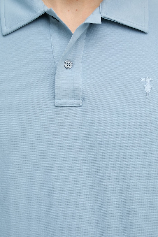 Trussardi polo męskie z dodatkiem jedwabiu G5098000140N niebieski