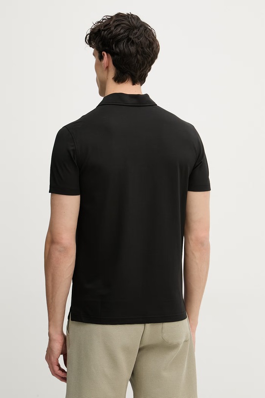 Odzież Trussardi polo męskie z dodatkiem jedwabiu G5098000140N czarny