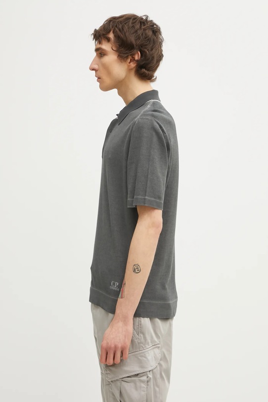 C.P. Company polo bawełniane 20CMKN204A110646S szary SS26
