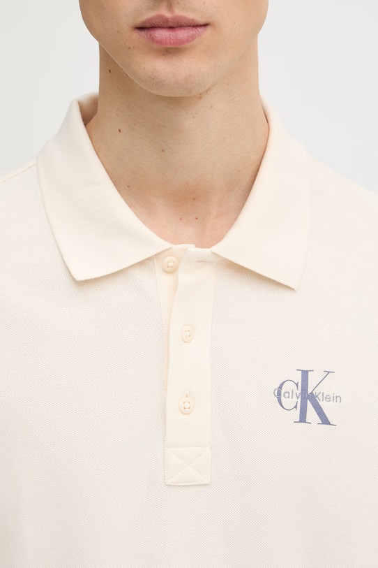 Calvin Klein Jeans polo pentru bărbați, din bumbac LV04RF209G bej