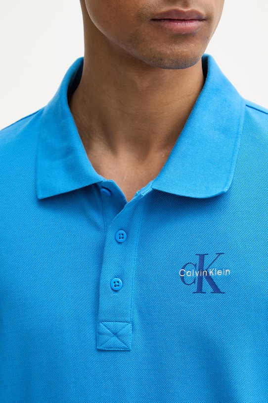 Calvin Klein Jeans polo męskie bawełniane LV04RF209G niebieski