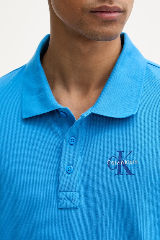 Calvin Klein Jeans polo męskie bawełniane LV04RF209G niebieski