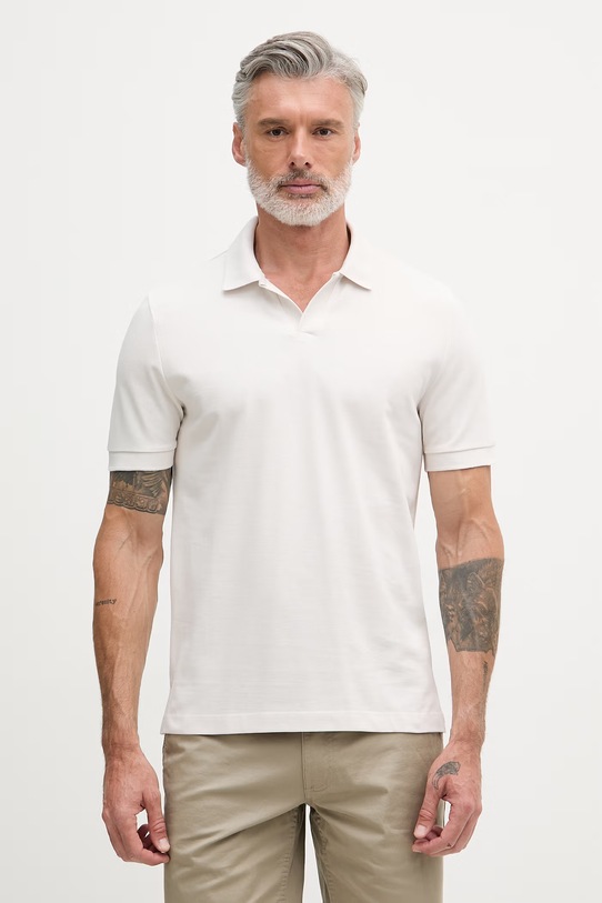 Calvin Klein Jeans polo tričko pánske bavlnené béžová LV04RF215G