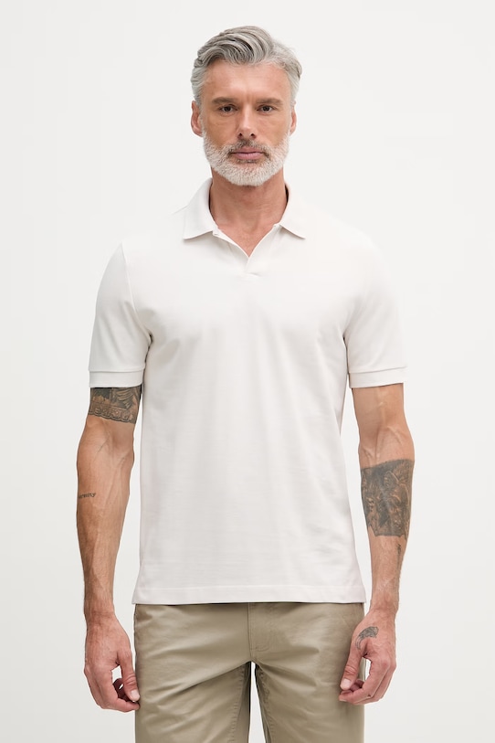 Calvin Klein Jeans polo tričko pánske bavlnené béžová LV04RF215G