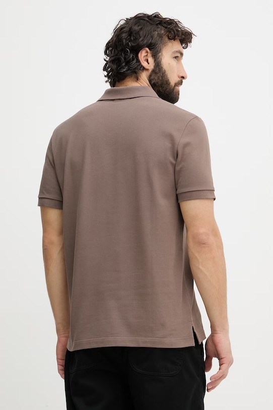 Ρούχα Calvin Klein Jeans πόλο Ανδρικό βαμβακερό LV04RF215G καφέ