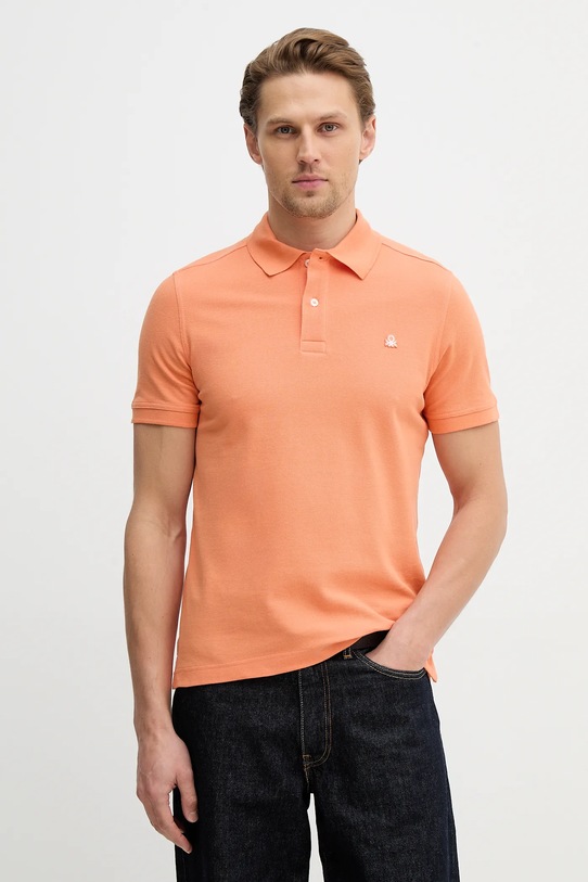 United Colors of Benetton polo bawełniane bawełna pomarańczowy 3089J3179.