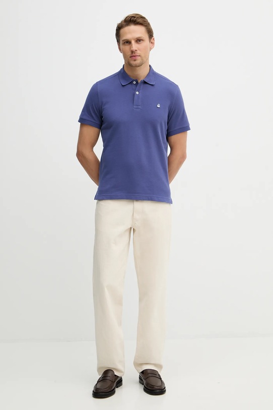 United Colors of Benetton polo bawełniane 3089J3179. granatowy SS26