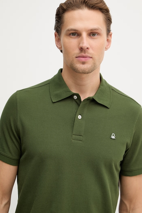 United Colors of Benetton polo bawełniane zielony 3089J3179.