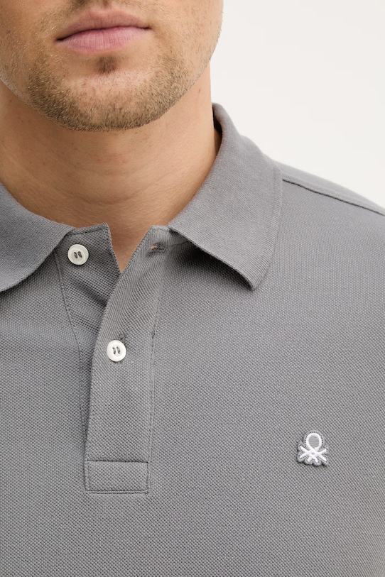 United Colors of Benetton polo bawełniane 3089J3179. szary