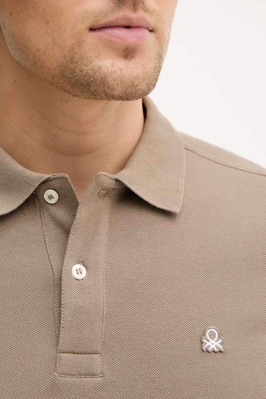 United Colors of Benetton polo bawełniane 3089J3179. brązowy