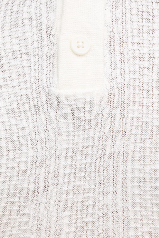 United Colors of Benetton úpletové polo tričko pánske s prímesou ľanu 1DC3U301T béžová