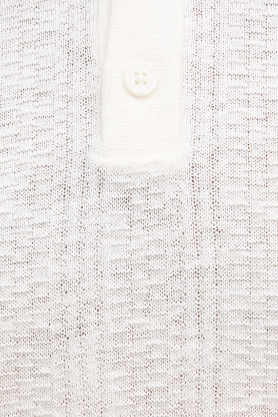 United Colors of Benetton úpletové polo tričko pánske s prímesou ľanu 1DC3U301T béžová