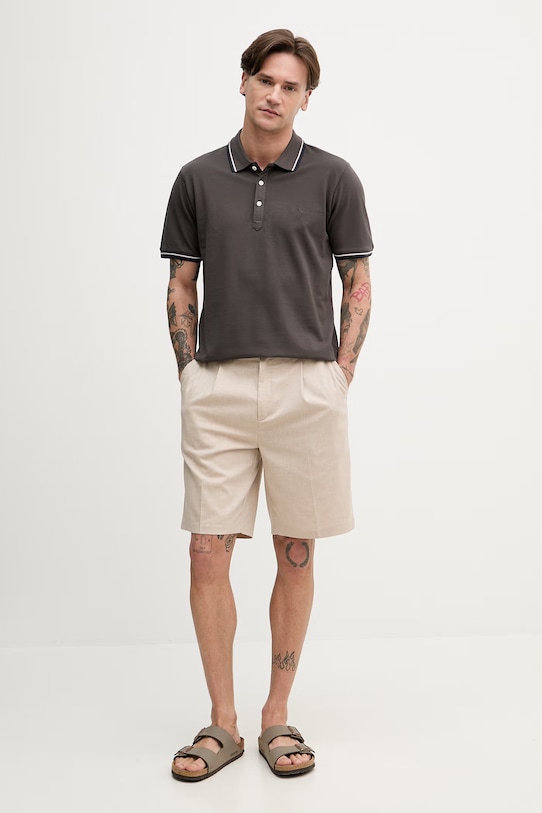 Lindbergh polo bawełniane 30.404010 szary SS26