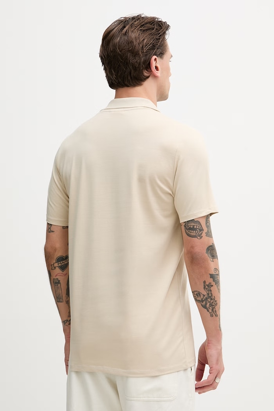 Odzież Lindbergh polo męskie bawełniane z elastanem 30.404036A beżowy