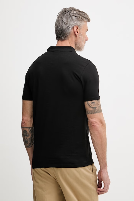 Odzież Lindbergh polo męskie bawełniane z elastanem 30.404036A czarny