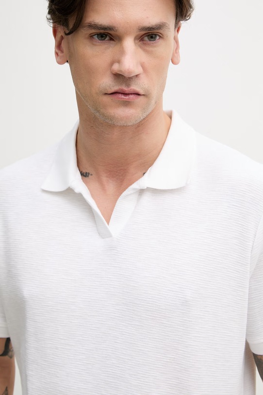 Lindbergh polo męskie bawełniane biały 30.404267