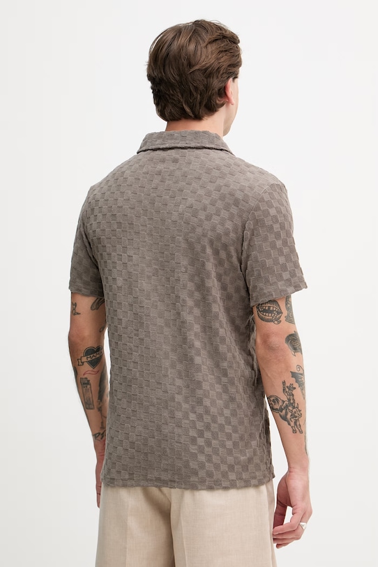 Odzież Lindbergh polo męskie z bawełną 30.404583 brązowy