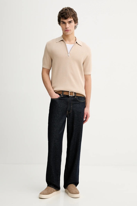 Marc O'Polo polo 5000008077 beżowy SS26