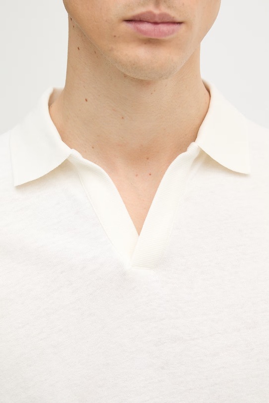 Marc O'Polo polo męskie z lnem 5000012664 beżowy