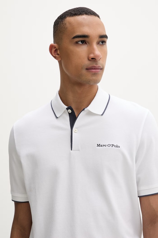 Marc O'Polo polo męskie bawełniane biały 5000012673
