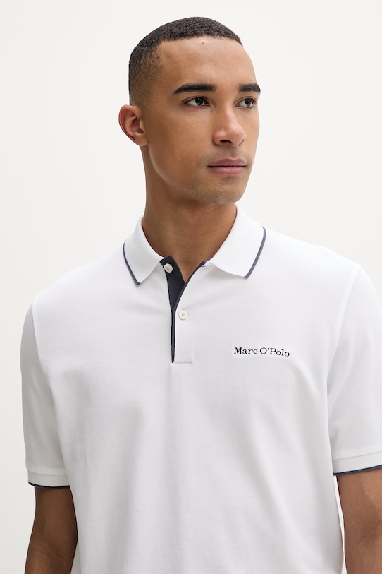 Marc O'Polo polo męskie bawełniane biały 5000012673