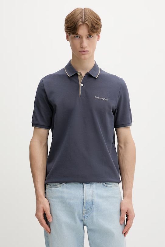 Marc O'Polo поло для мужчин из хлопка голубой 5000012673