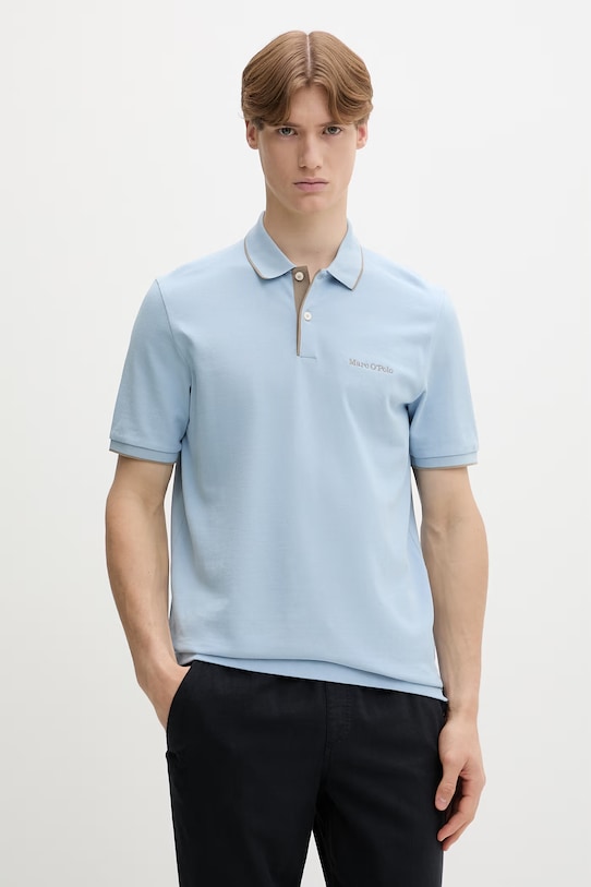 Marc O'Polo polo tričko pánske bavlnené modrá 5000012673