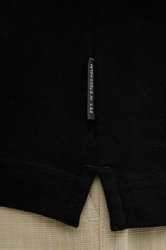 Marc O'Polo polo męskie z dodatkiem lnu 5000012676 czarny