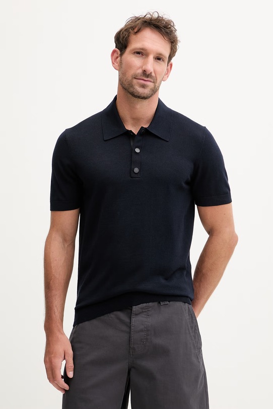 Fusalp polo swetrowe męskie z wiskozą HENRYO granatowy H2118