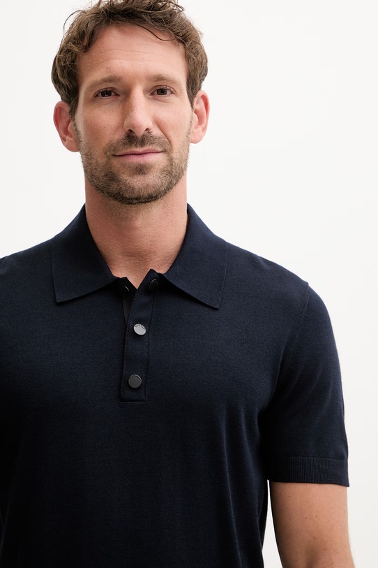Fusalp polo swetrowe męskie z wiskozą HENRYO granatowy H2118