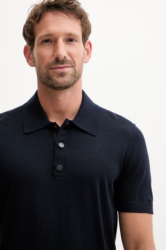 Fusalp polo swetrowe męskie z wiskozą HENRYO granatowy H2118