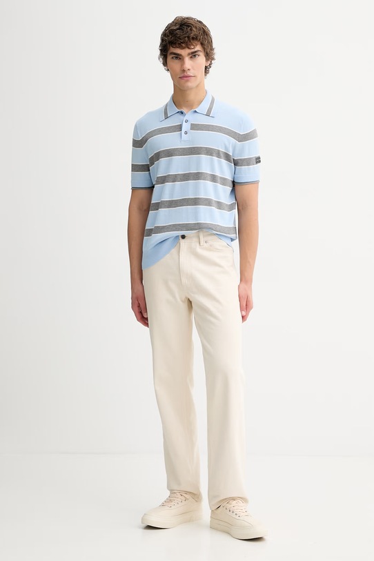 Iceberg polo bawełniane A002.9503 niebieski SS26