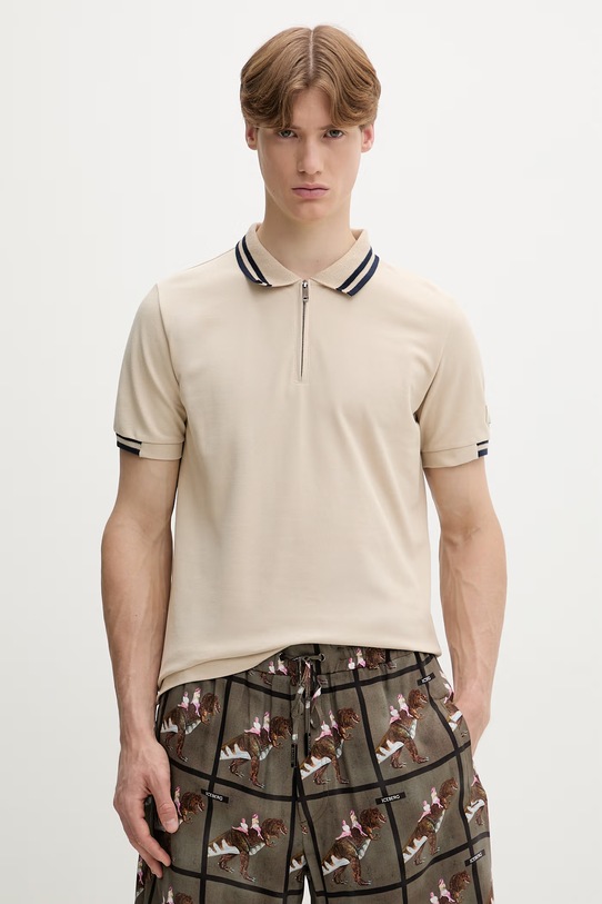Iceberg polo męskie bawełniane beżowy F030.631A
