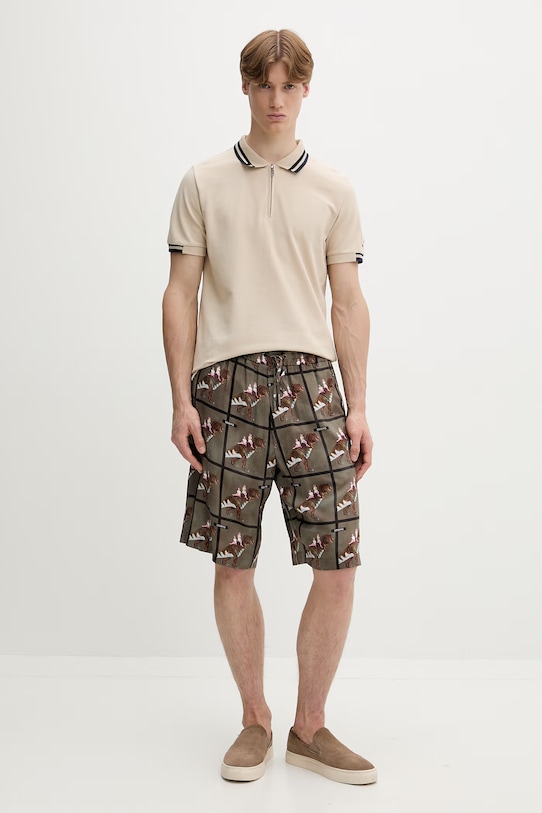 Iceberg polo męskie bawełniane F030.631A beżowy SS26