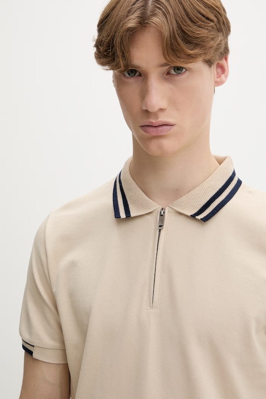 Iceberg polo męskie bawełniane beżowy F030.631A