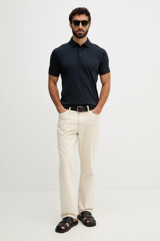 Lindbergh polo bawełniane 30.404062 granatowy SS26